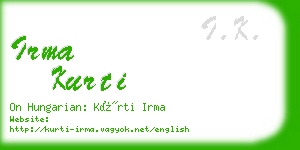 irma kurti business card